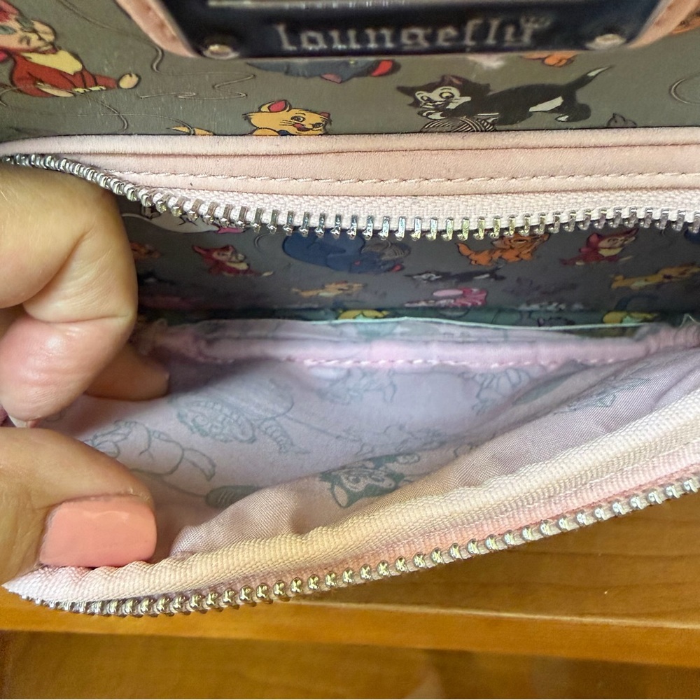 Loungefly Disney Cats Gray Pink Mini Backpack - Picture 12 of 16